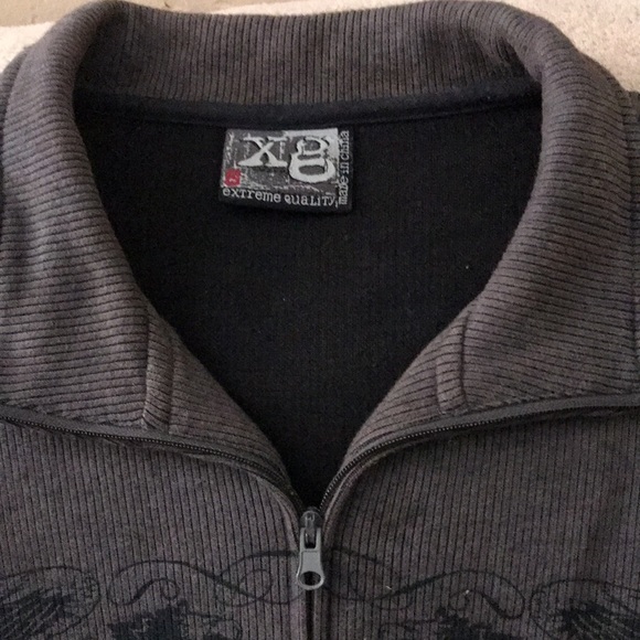 Xg extreme quality small grey and black long sleeved zippered jacket 💕 - Picture 2 of 7